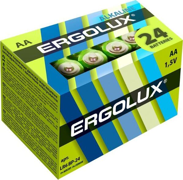 Элементы питания ERGOLUX (14212) LR6 Alkaline BP-24