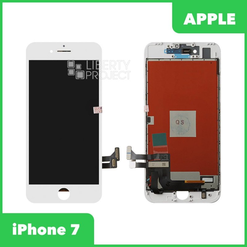 LCD дисплей для Apple iPhone 7 (белый) с рамкой крепления, (яркая подсветка) (AAA) 1-я категория