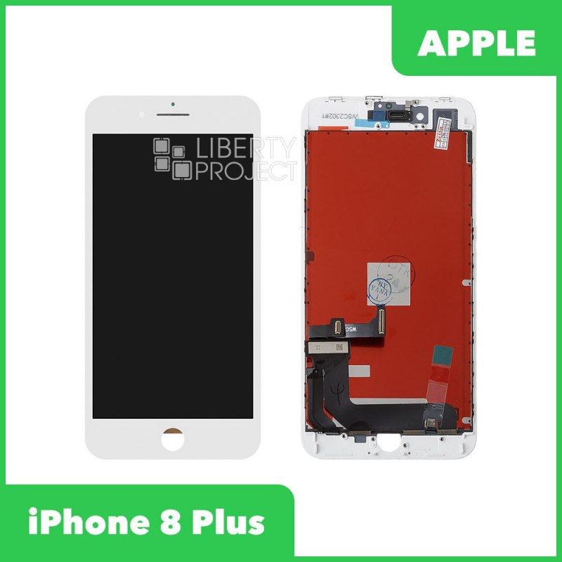 LCD дисплей для Apple iPhone 8 Plus (белый) (черный) Zetton с тачскрином (олеофобное покрытие)