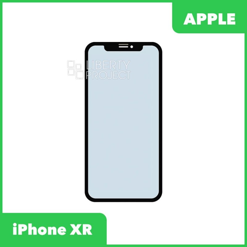 Стекло в сборе с рамкой для iPhone XR олеофобное покрытие (черный)