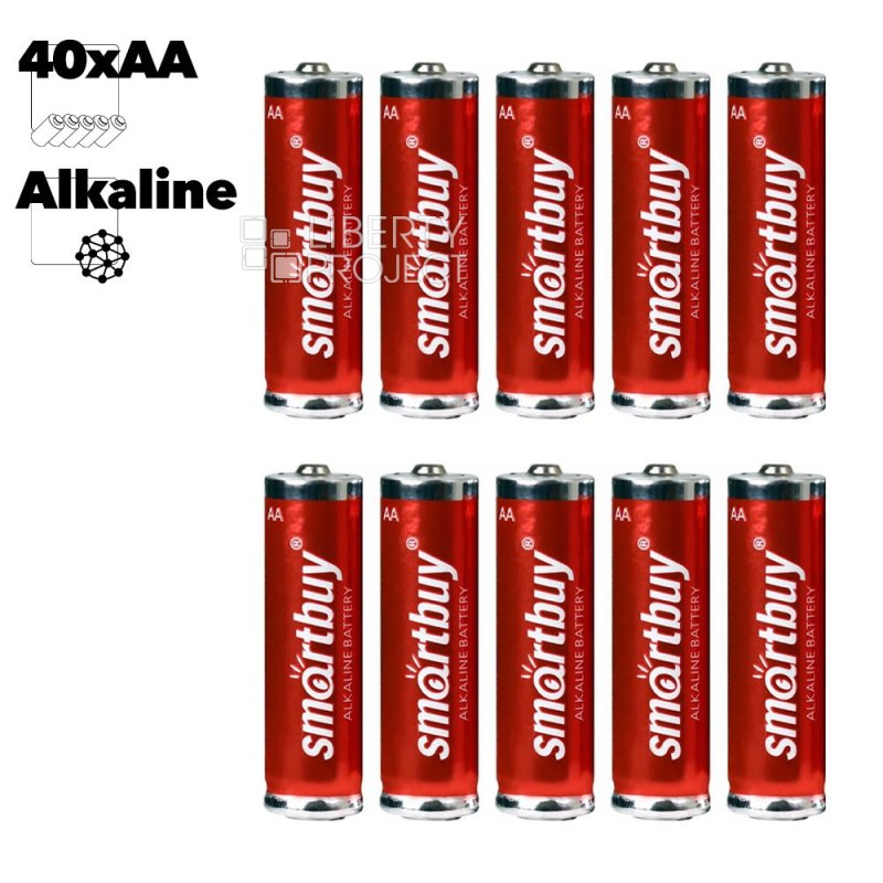 Батарейка алкалиновая Smartbuy LR6 AA 40шт в коробке