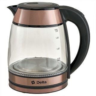 Чайник электрический DELTA DL-1120 bronze (1,8л. стекло)
