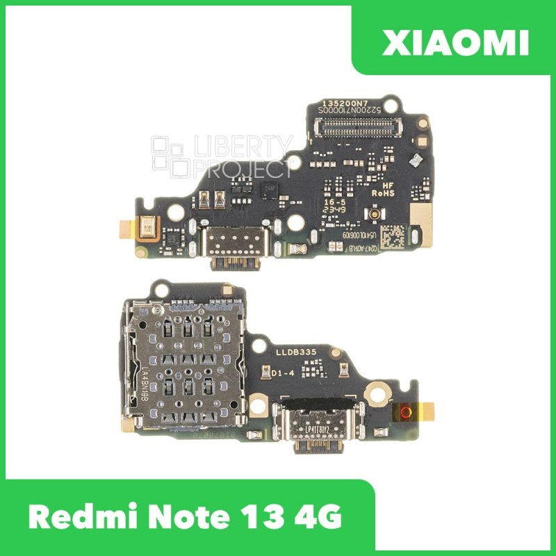 Шлейф/FLC Xiaomi Redmi Note 13 4G (23129RAA4G) на системный разъём/микрофон/SIM, ориг