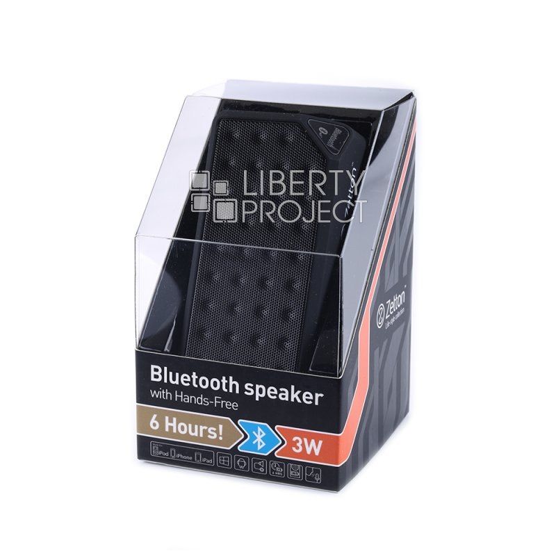 Bluetooth колонка Zetton Parallelepiped черная целиком (ZTLSBSPARFB)