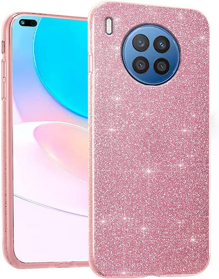 Силиконовая противоударная накладка Diamond для Huawei Honor 50 Lite розовый