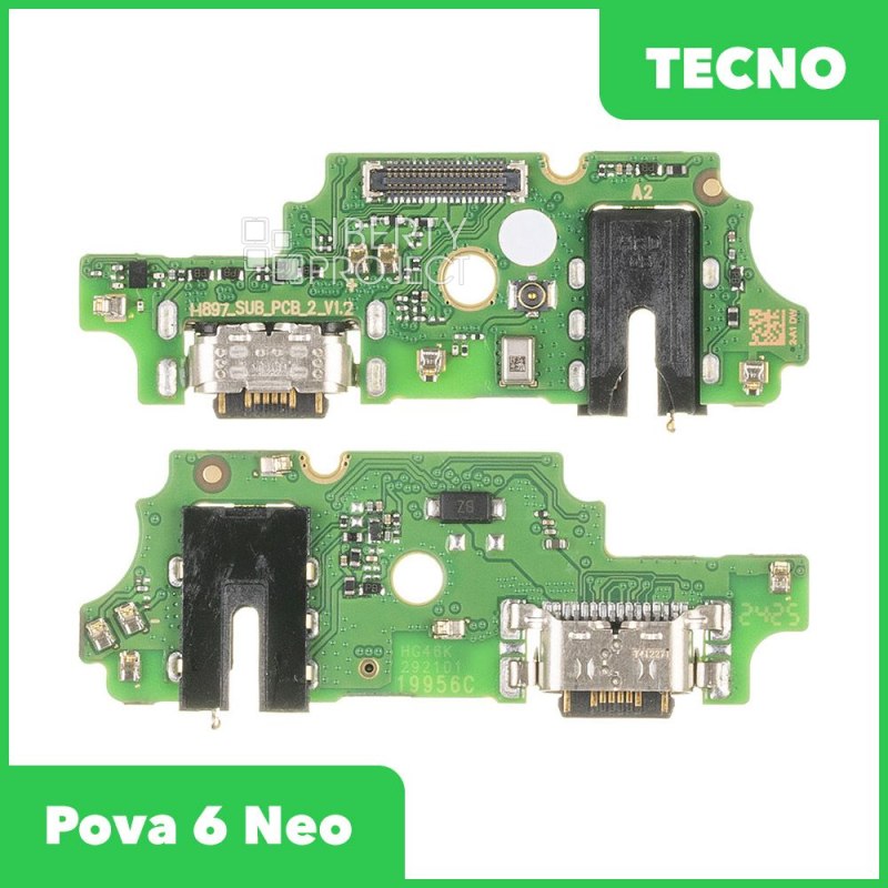 Шлейф/FLC Tecno Pova 6 Neo (LI6) на системный разъём/микрофон, ориг