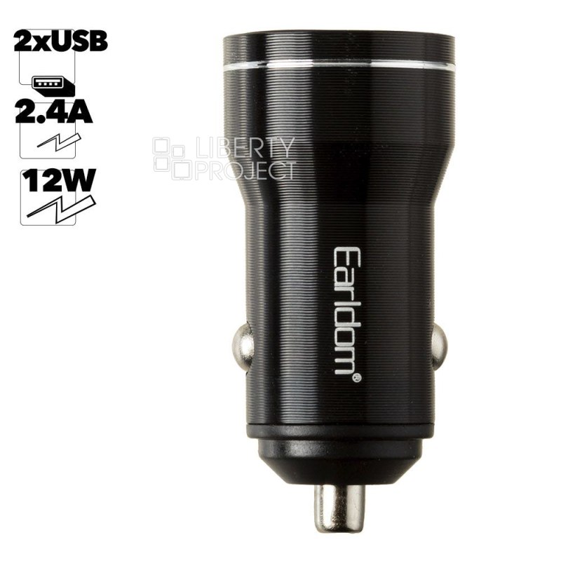 АЗУ Earldom ES-CC19 2xUSB, 2.4A (черный)