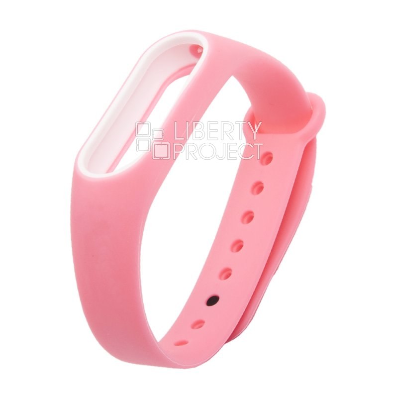 Браслет для фитнес трекера Mi 2 Band (розовый/белый)