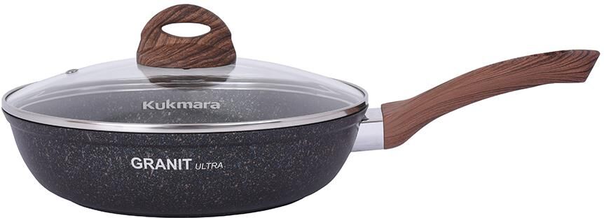 Сковорода KUKMARA сгг261а а/пр литая 26см стекл/кр Granit ultra blue