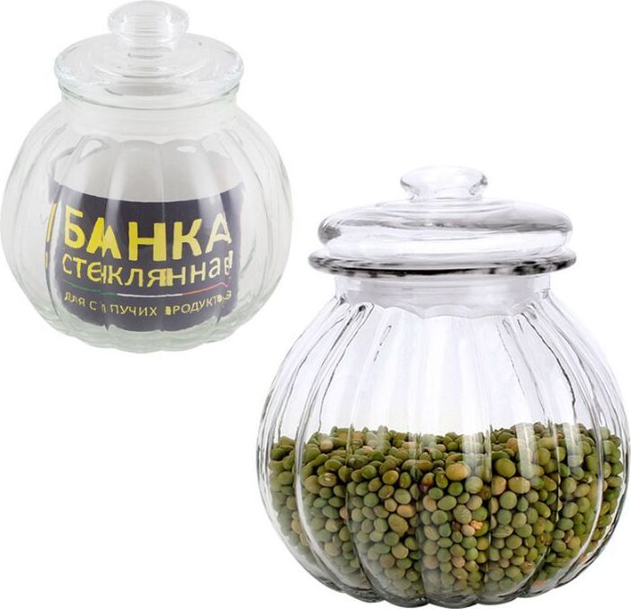 MALLONY Стеклянная банка для сыпучих продуктов с крышкой BOLLA 0,75 л (003607)