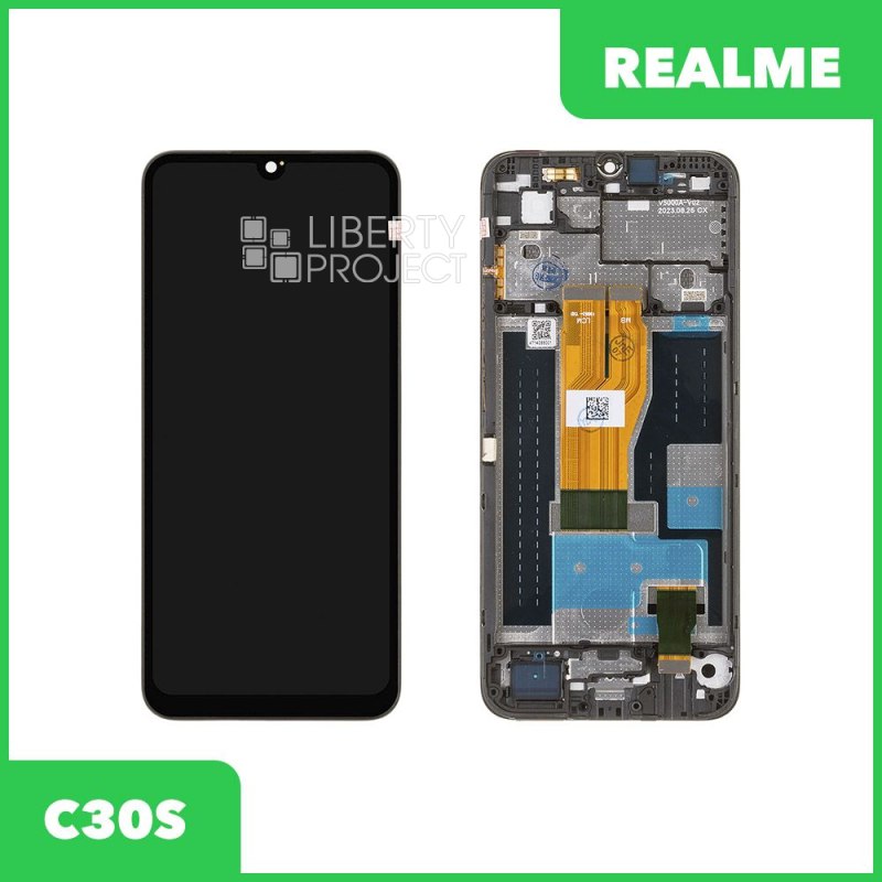LCD дисплей для Realme C30S (RMX3690) с тачскрином в рамке (черный) OR LCD