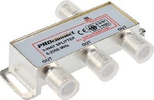 PROCONNECT (05-6202-4) ДЕЛИТЕЛЬ ТВ Х 3 ПОД F РАЗЪЁМ 5-2500 МГЦ "СПУТНИК"