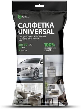 Салфетка GRASS IT-0458 микрофибра 320 г/м 30*30 (10шт) УПАК