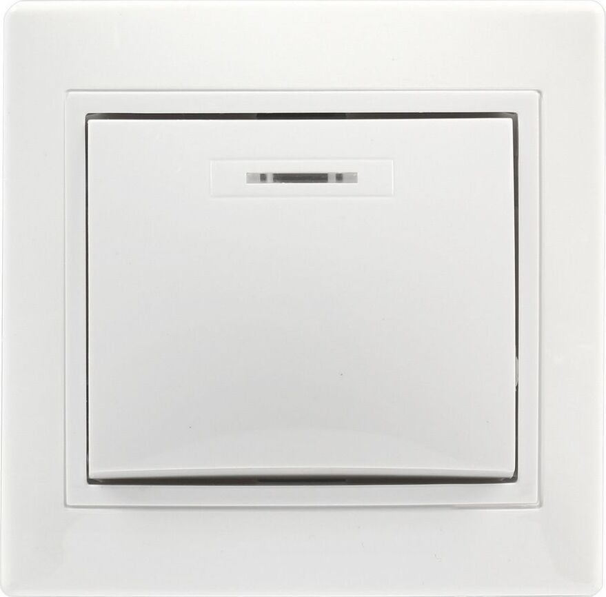 Выключатель SMARTBUY (SBE-01w-10-SW1-1-c) Венера, 1-клавишный,белый