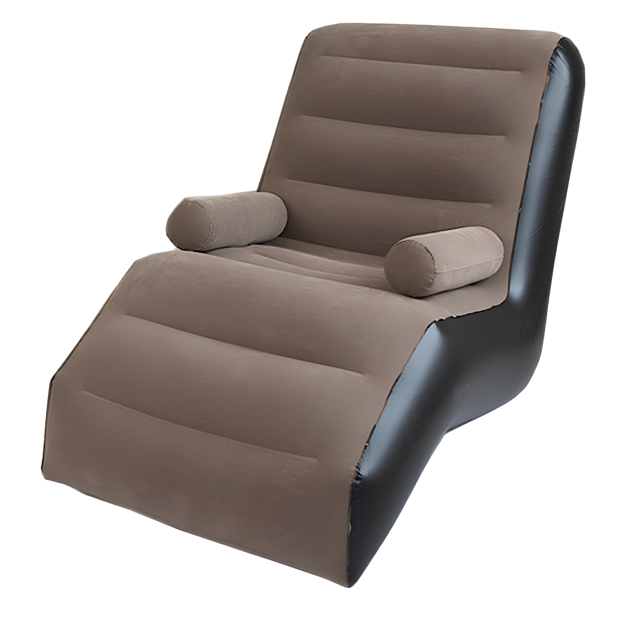 Кресло надувное generic, Inflatable Sofa, 140*85*80 см, ПВХ + флокированный слой, цвет: чёрный, коричневый