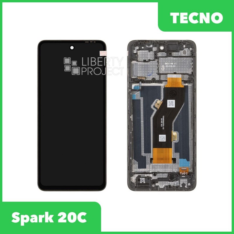LCD дисплей для Tecno Spark 20C (BG7n) с тачскрином в рамке (черный) OR LCD
