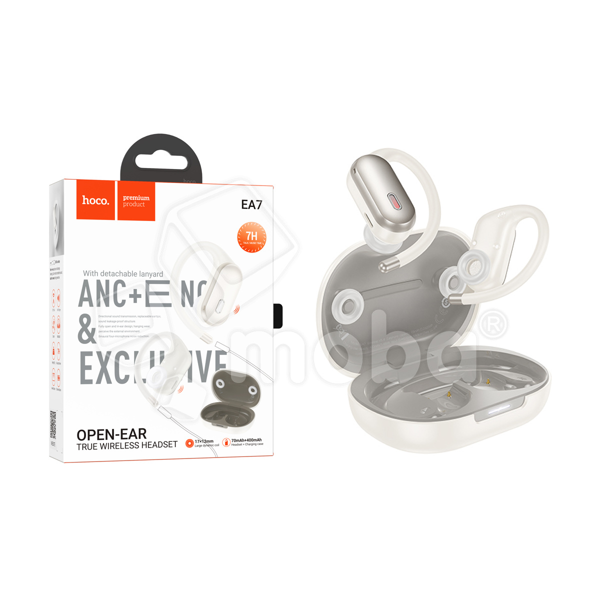 Беспроводные наушники Bluetooth Hoco EA7 (TWS, накладные с ушным креплением, ANC/ENC) Белый