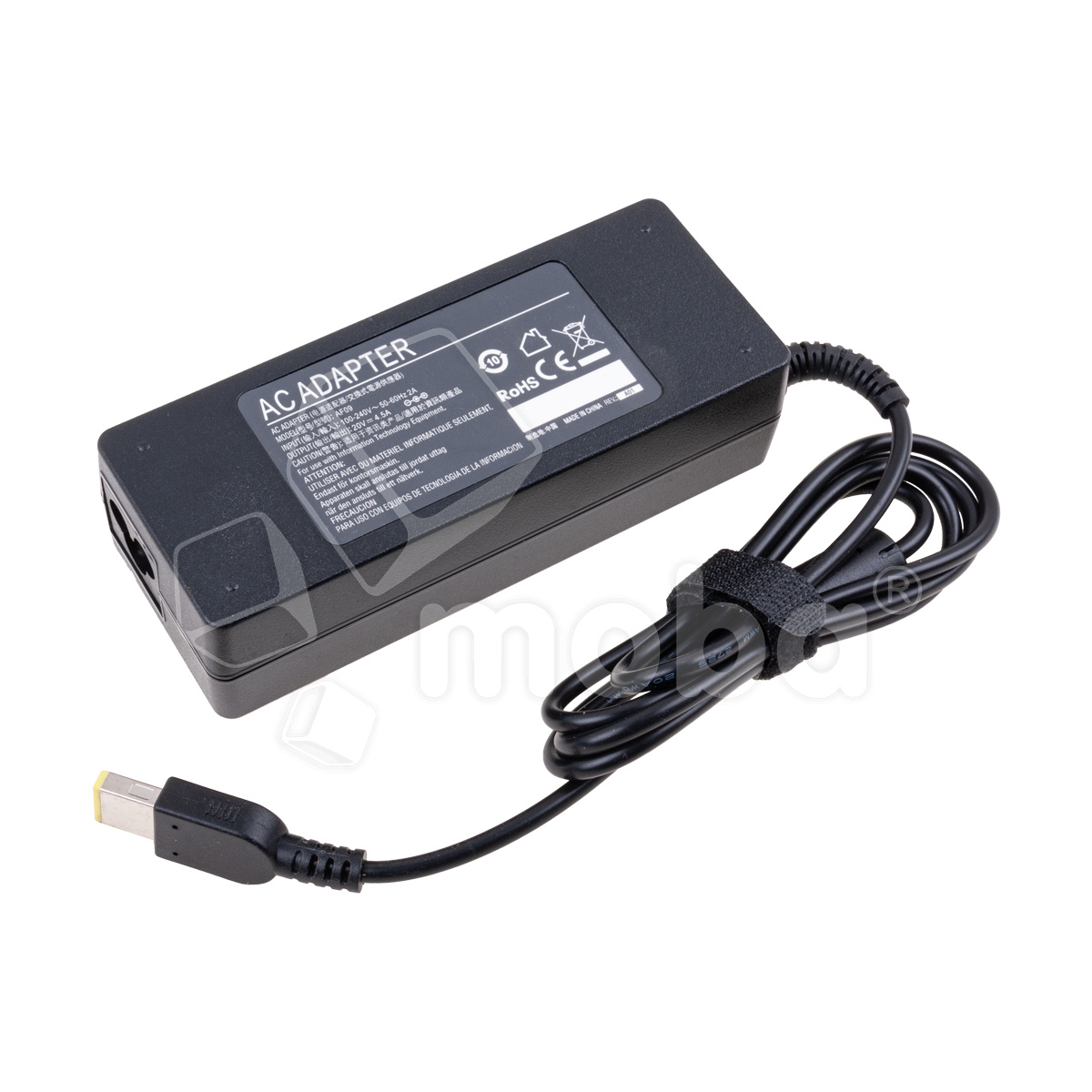 Блок питания (сетевой адаптер) для ноутбука Lenovo 20V, 4.5A, 90W (прямоугольный разъем) - Стандарт (без сетевого кабеля)
