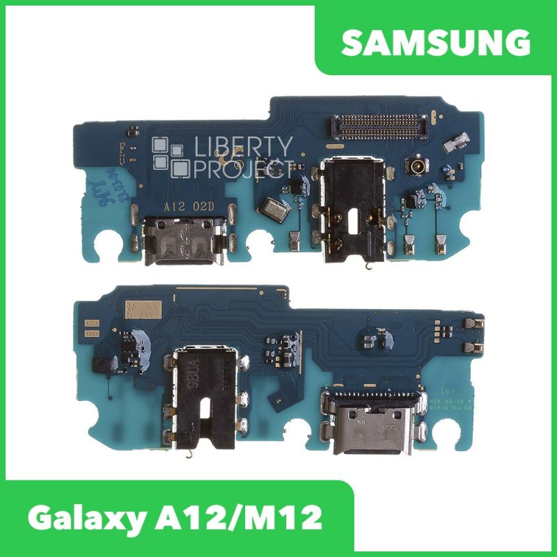 Шлейф/FLC Samsung Galaxy A12/M12 SM-A125/M127 на системный разъём/разъём гарнитуры/микроф (оригинал)