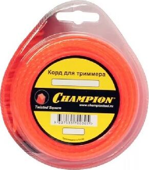 Леска для триммера CHAMPION C5055 - корд трим. Square Twist DUO 2.0мм *15м (витой квадрат)