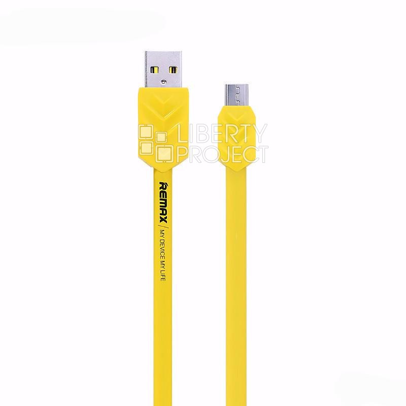 USB кабель "РЕМАКС" Fishbone MicroUSB, 1м, TPE (желтый)