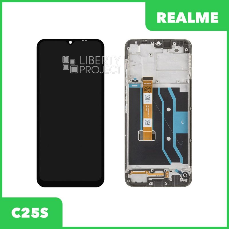 LCD дисплей для Realme C25S (RMX-3195) с тачскрином в рамке (черный) OR LCD