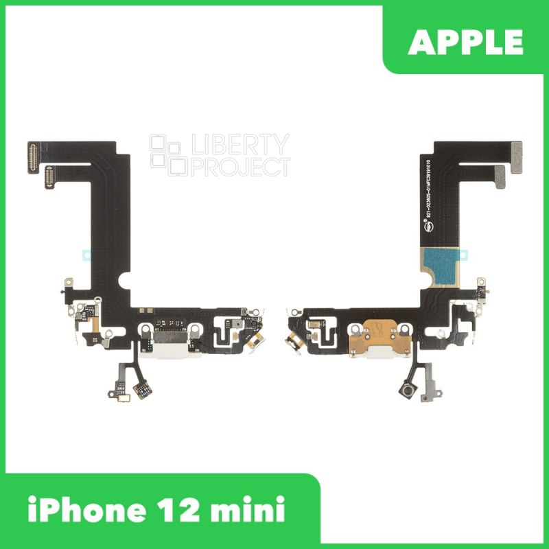 Шлейф/FLC iPhone 12 mini на системный разъем/микрофон Белый