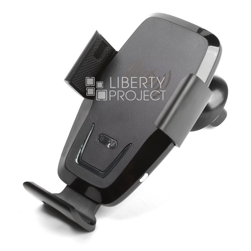 Держатель в авто с БЗУ для смартфона "LP" с беспров. зарядкой Qi в воздуховод (черный)