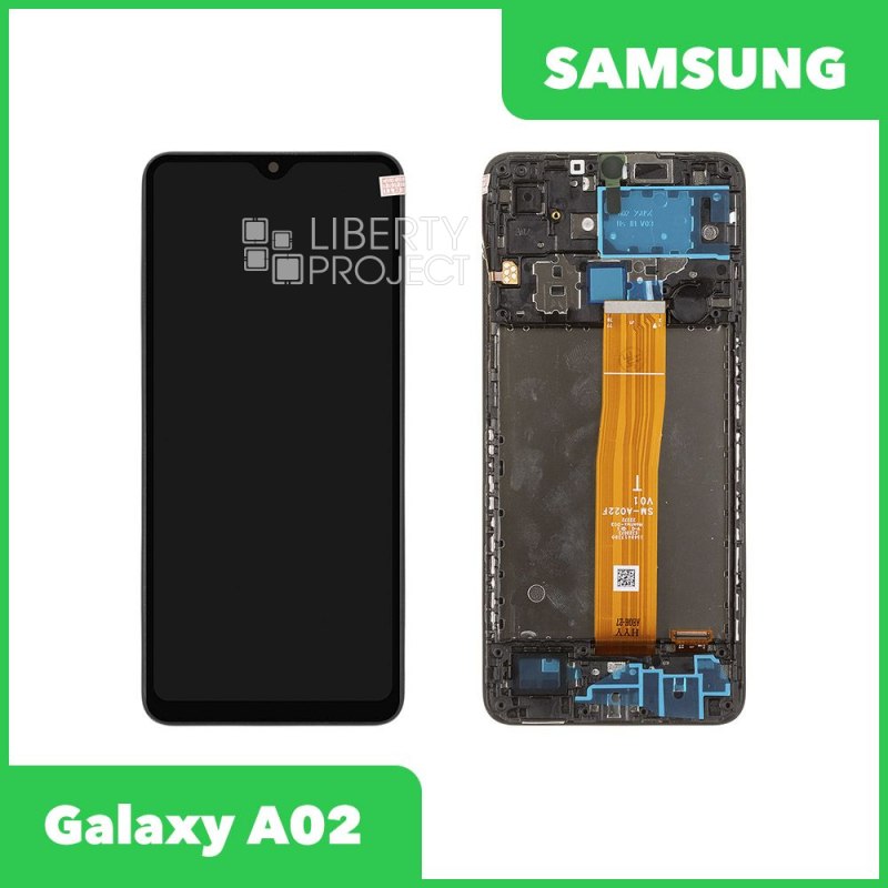 LCD дисплей для Samsung Galaxy A02 SM-A022G в рамке (черный)OR