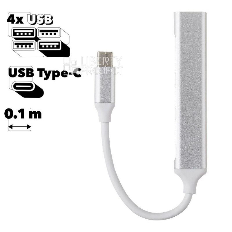 USB-C HUB на 4 порта USB 3.0 С-809 (коробка)