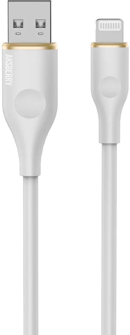 Кабель AKSBERRY (6900327520011) X162 Liquid silicone USB A -Lightning, белый