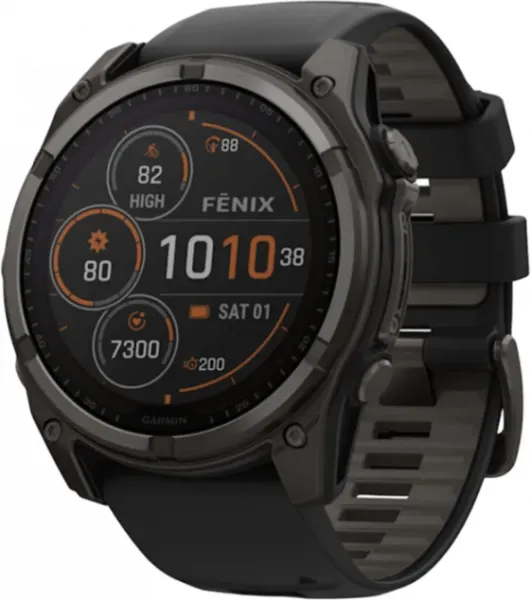 Умные часы Garmin Fenix 8 51 mm AMOLED Sapphire Carbon Gray DLC черный силикон (010-02905-20)