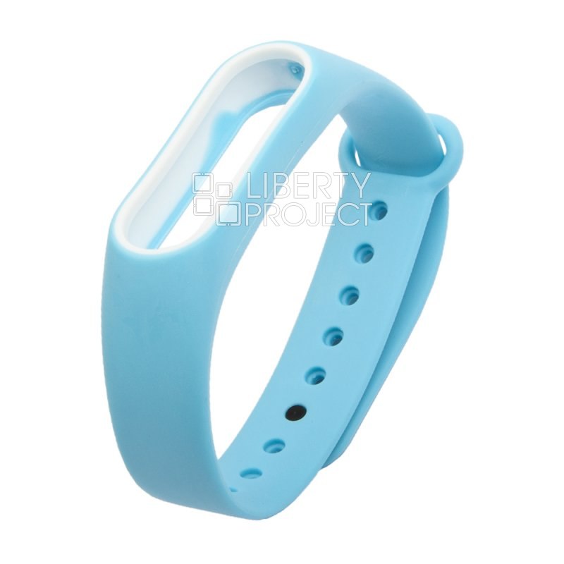Браслет для фитнес трекера Mi 2 Band (голубой/белый)
