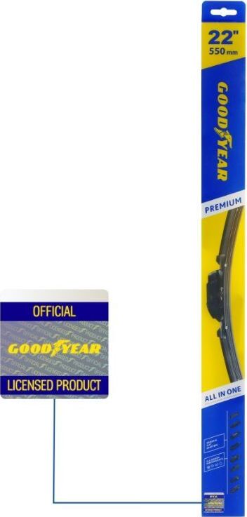 Щетка стеклоочистителя GOODYEAR GY000442 PREMIUM 22''/55см бескаркасная