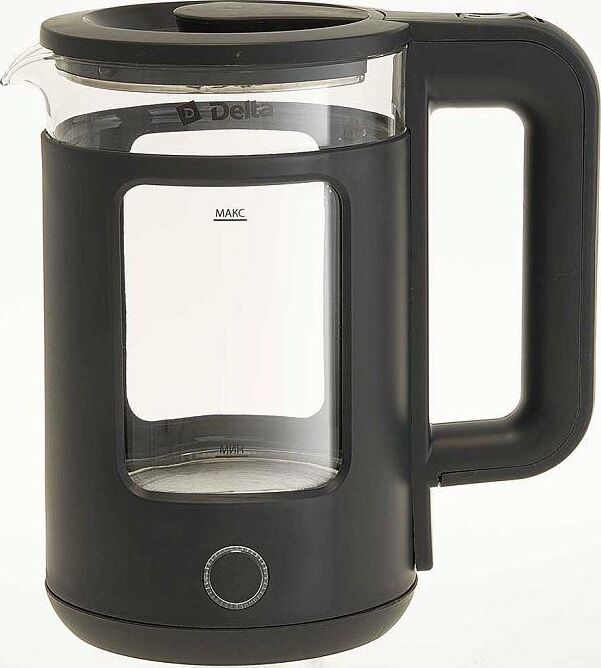 Чайник электрический DELTA DL-1112 black (1,5л. стекло/пластик)