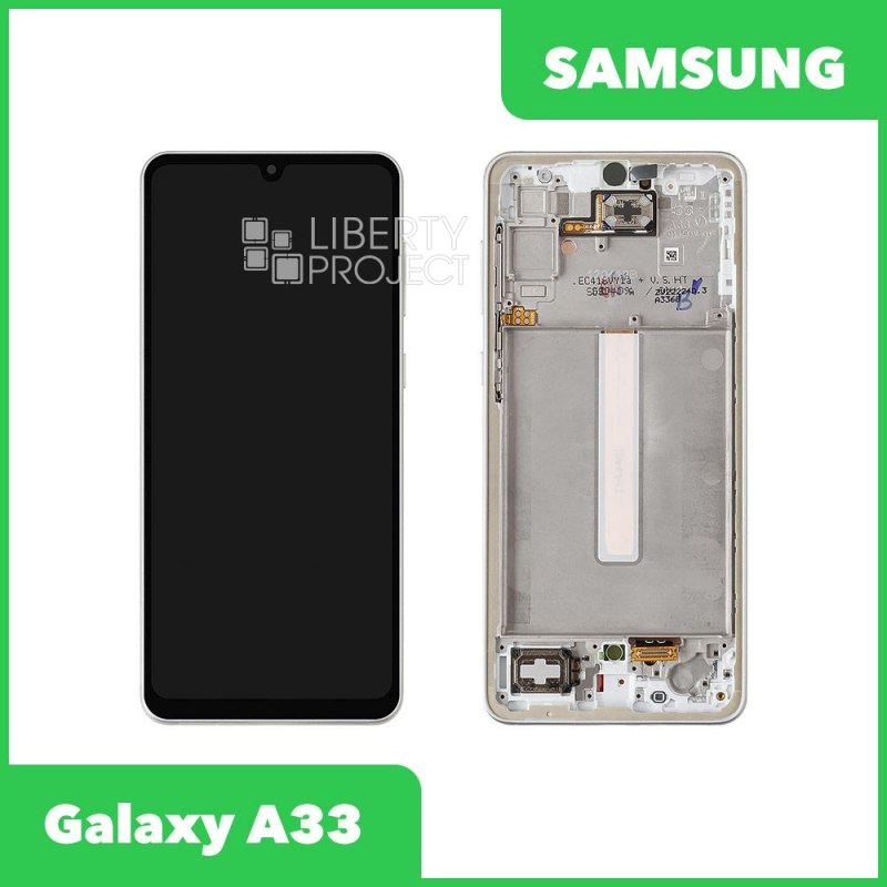 LCD дисплей для Samsung Galaxy A33 SM-A336 GH82-28143B в рамке (белый) 100% OR SP