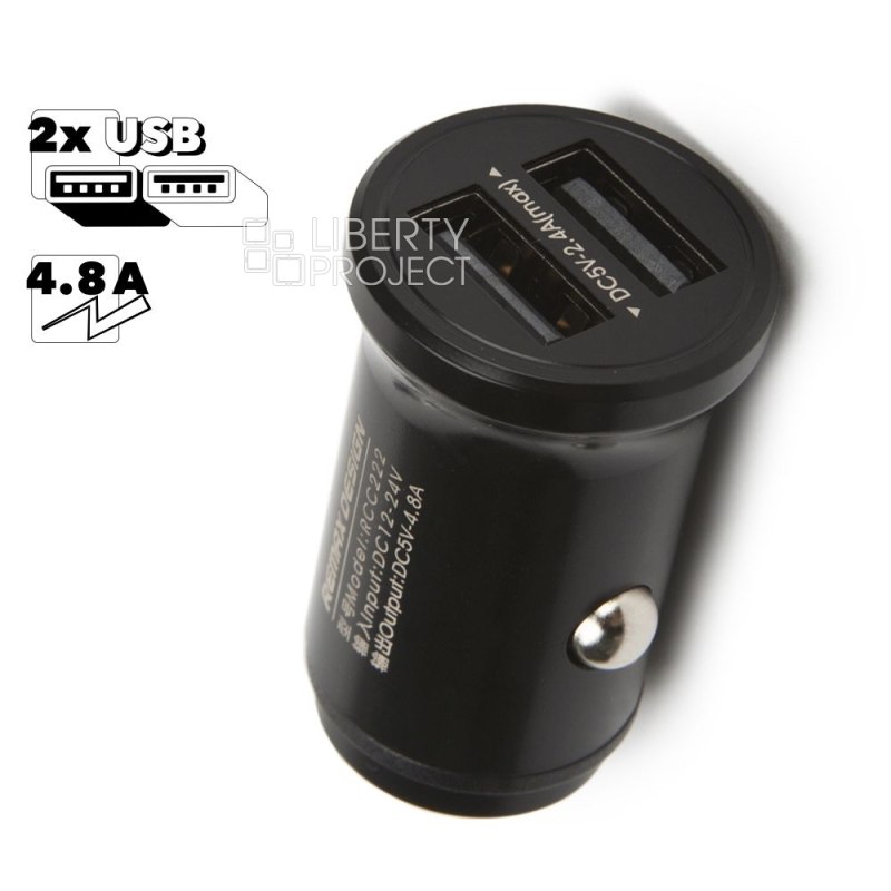 АЗУ REMAX Alloy RCC222 2xUSB, 4.8А (черный)