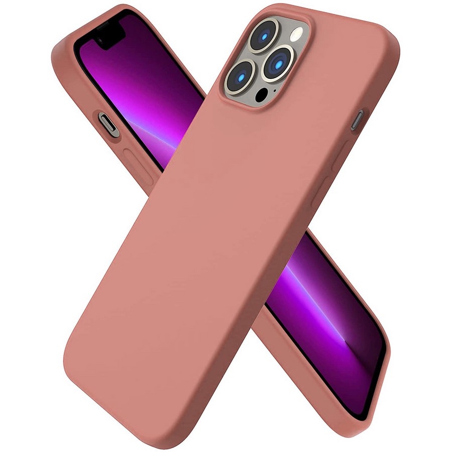 Силиконовая накладка тонкая для Apple iPhone 13 Pro (6.1) чайная-роза