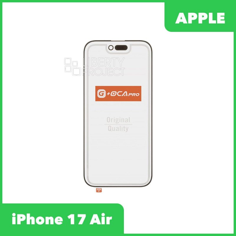 G+OCA PRO стекло для IPhone 17 Air олеофобное покрытие (черный)