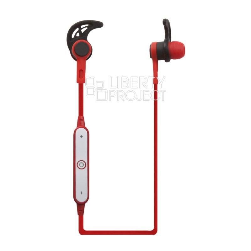 Bluetooth гарнитура BT-12 вставные наушники (красная/коробка)