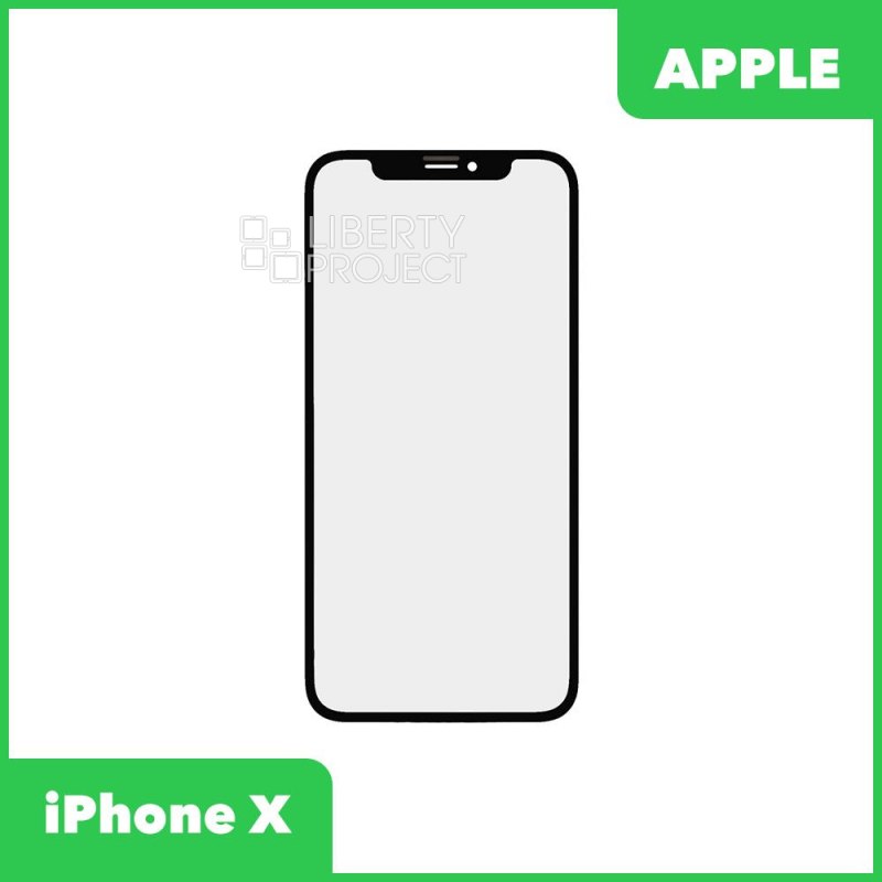 Стекло + OCA в сборе с рамкой для iPhone X олеофобное покрытие (черный)