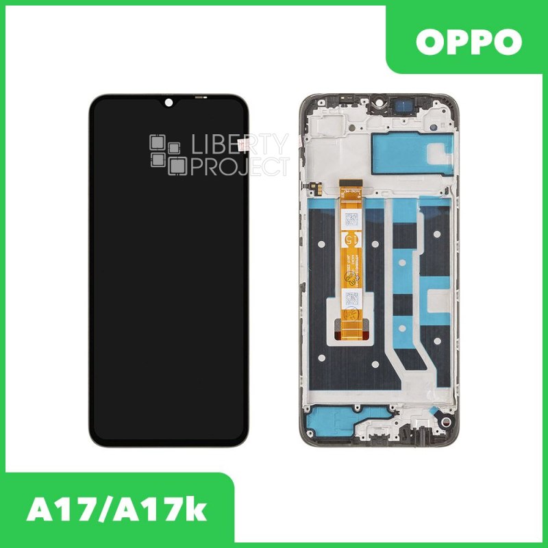 LCD дисплей для Oppo A17/A17k с тачскрином в рамке (черный) OR LCD