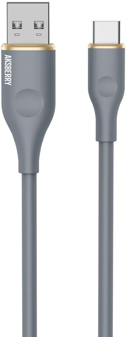 Кабель AKSBERRY (6900307820018) X162 Liquid silicone USB-A -Type-C, серый