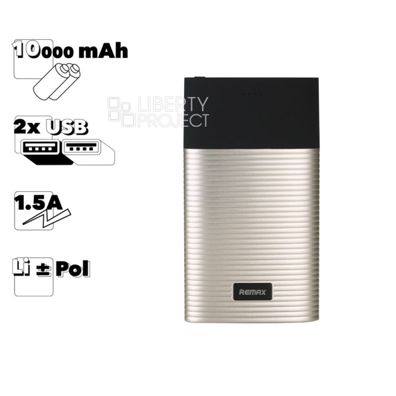 Внешний АКБ REMAX RPP-27 Perfume 10000mAh, 2xUSB, 1.5А, Li-Pol (золотой)