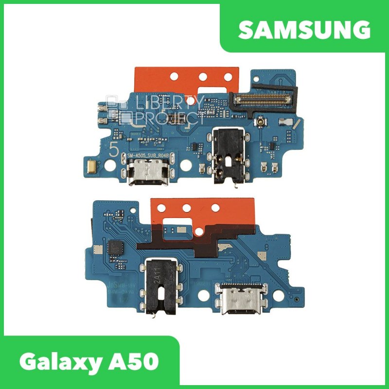 Шлейф/FLC Samsung Galaxy A50 SM-A505 на системный разъём/разъём гарнитуры/микрофон