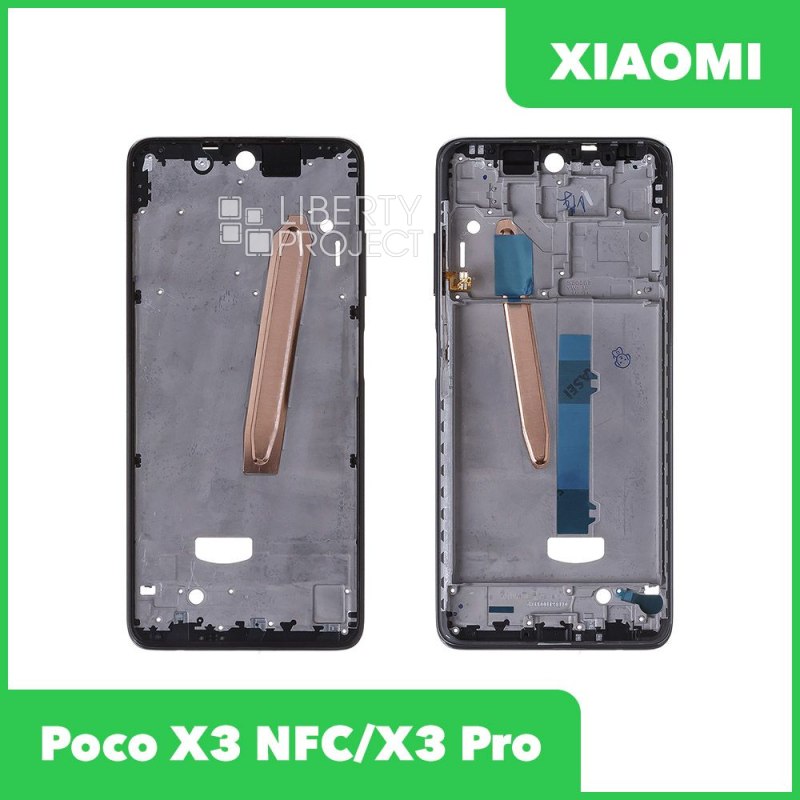 Рамка дисплея для Xiaomi Poco X3 NFC/X3 Pro (черный)