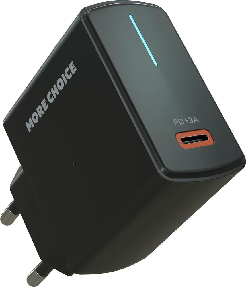 СЗУ MORE CHOICE (4610196409936) NC60 1USB-C 3.0A PD 20W быстрая зарядка Black