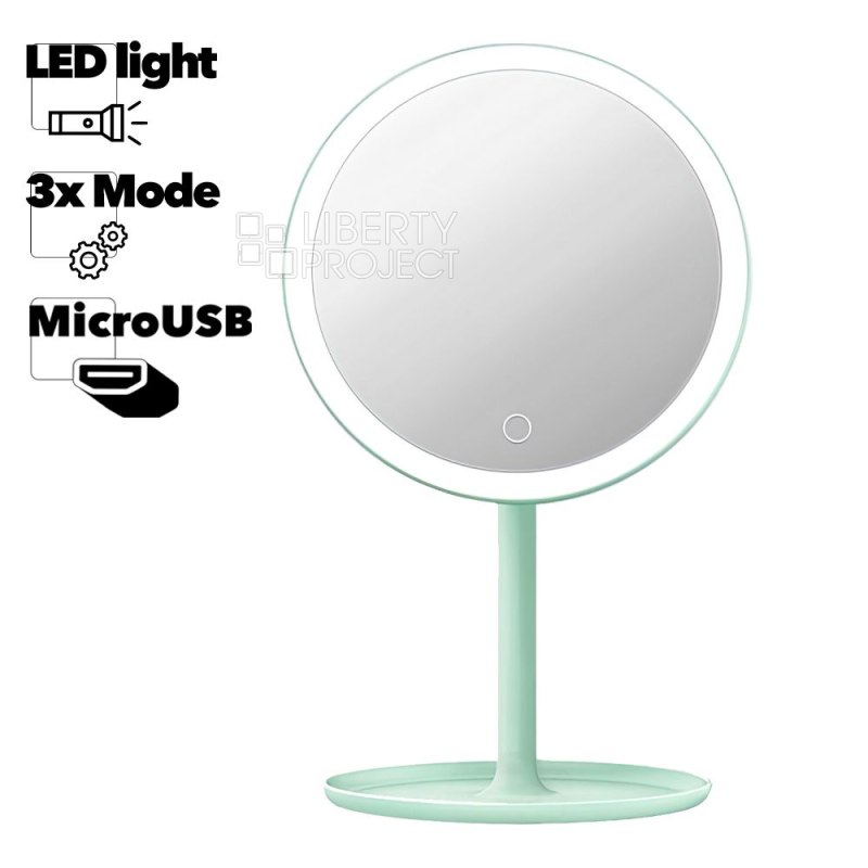 Зеркало косметическое Xiaomi DOCO Daylight Small Mojito Mirror Pro (зеленое)