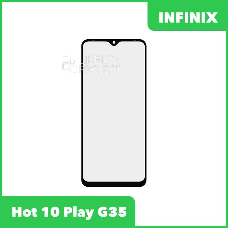 Стекло + OCA пленка для переклейки Infinix Hot 10 Play G35 (черный)