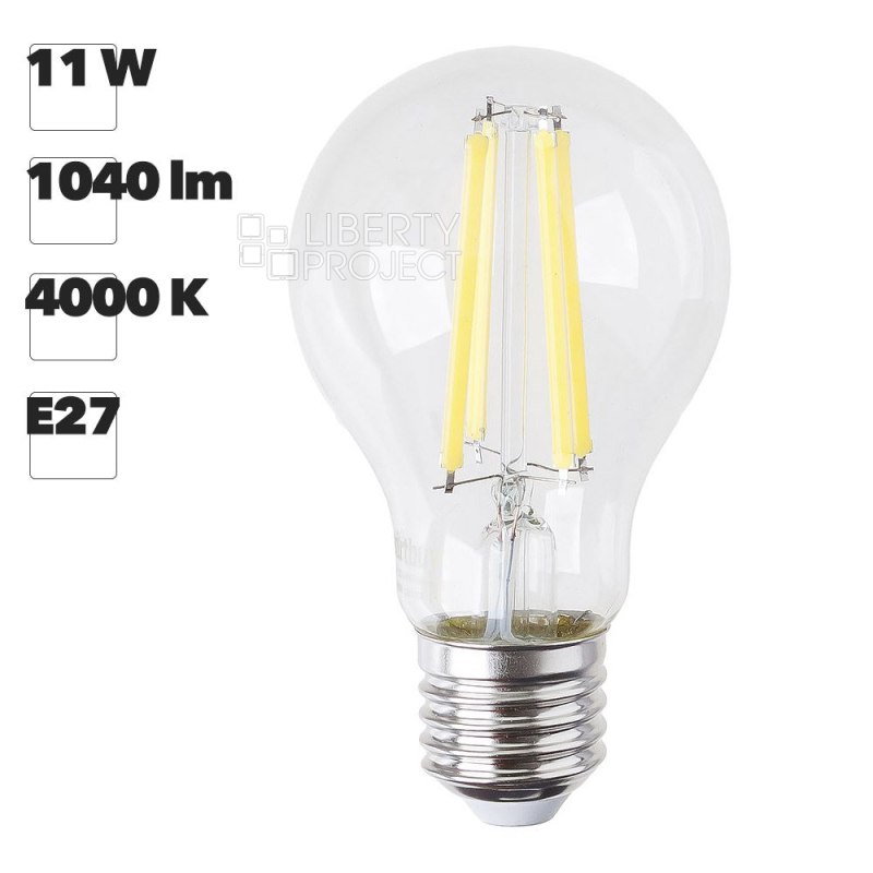 Светодиодная (LED) Лампа FIL Smartbuy-A60-11W/4000/E27